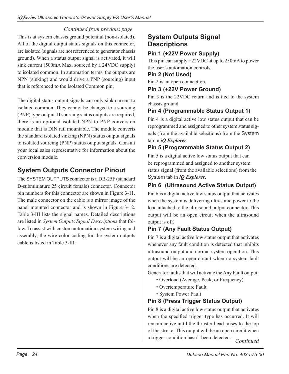 Dukane Ultrasonic Generator 403-575-00 User Manual | Page 30 / 136