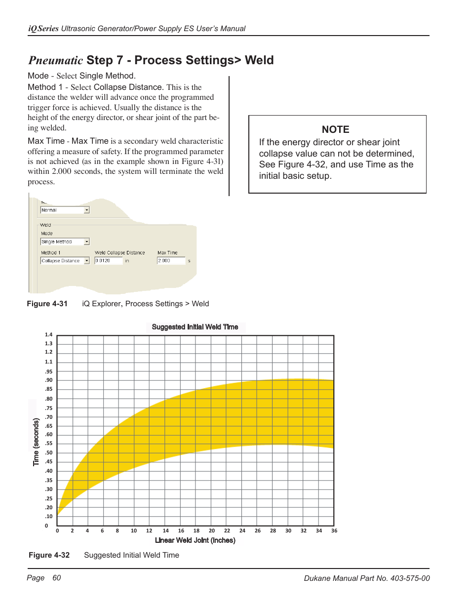 Pneumatic step 7 - process settings> weld | Dukane Ultrasonic Generator 403-575-00 User Manual | Page 66 / 136