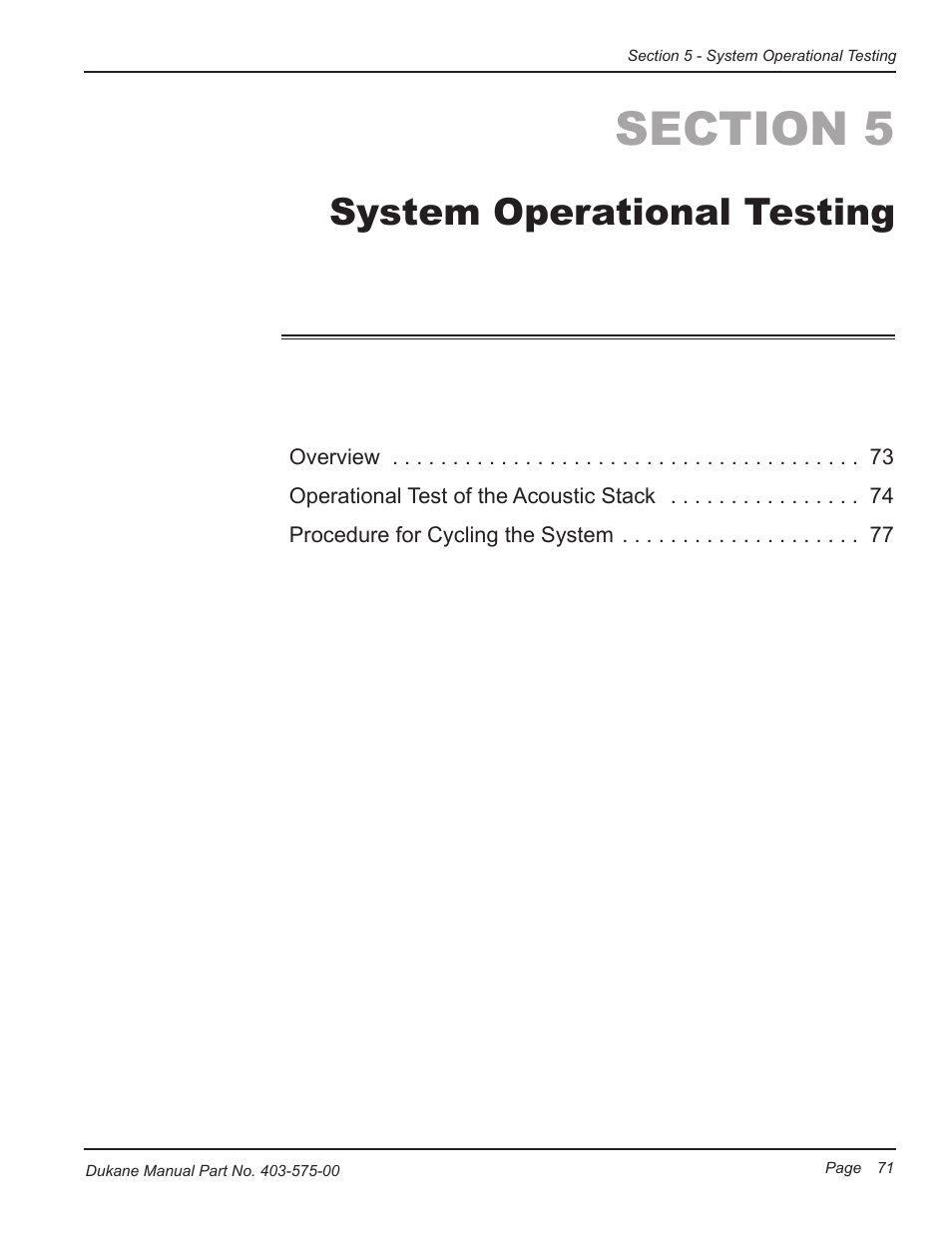 System operational testing | Dukane Ultrasonic Generator 403-575-00 User Manual | Page 77 / 136