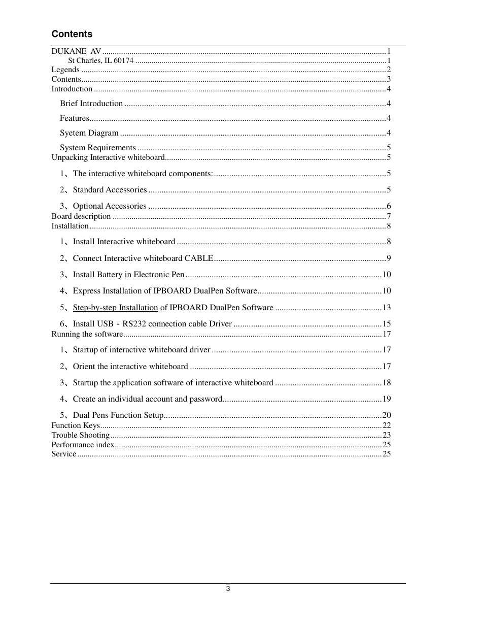 Dukane Interactive White Board LB77HA User Manual | Page 3 / 25