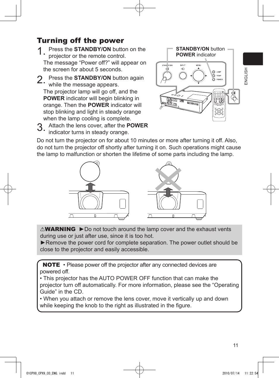 Turning off the power | Dukane LCD Data Video Projector 8789H User Manual | Page 13 / 20