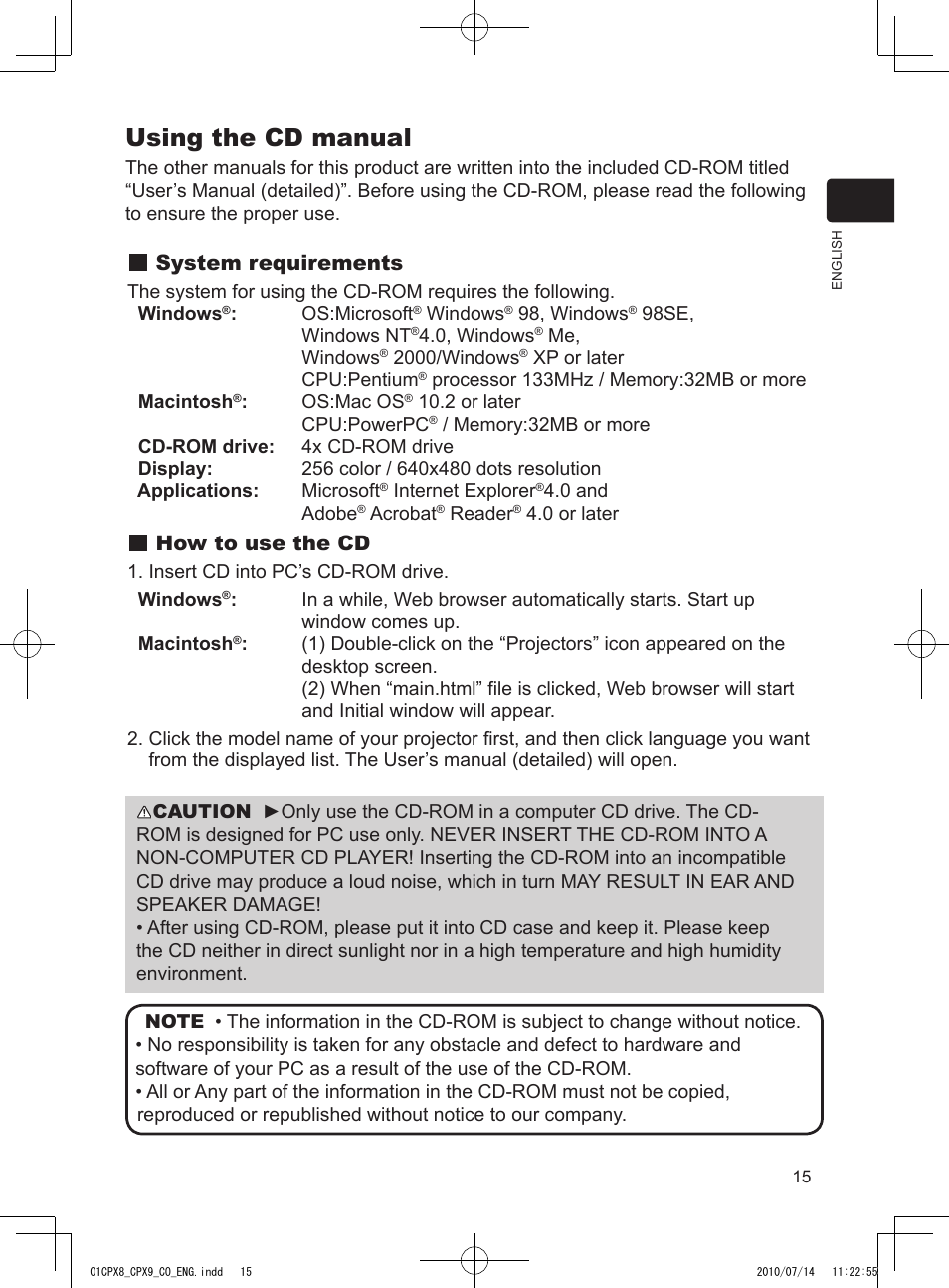 Using the cd manual, System requirements, How to use the cd | Dukane LCD Data Video Projector 8789H User Manual | Page 17 / 20