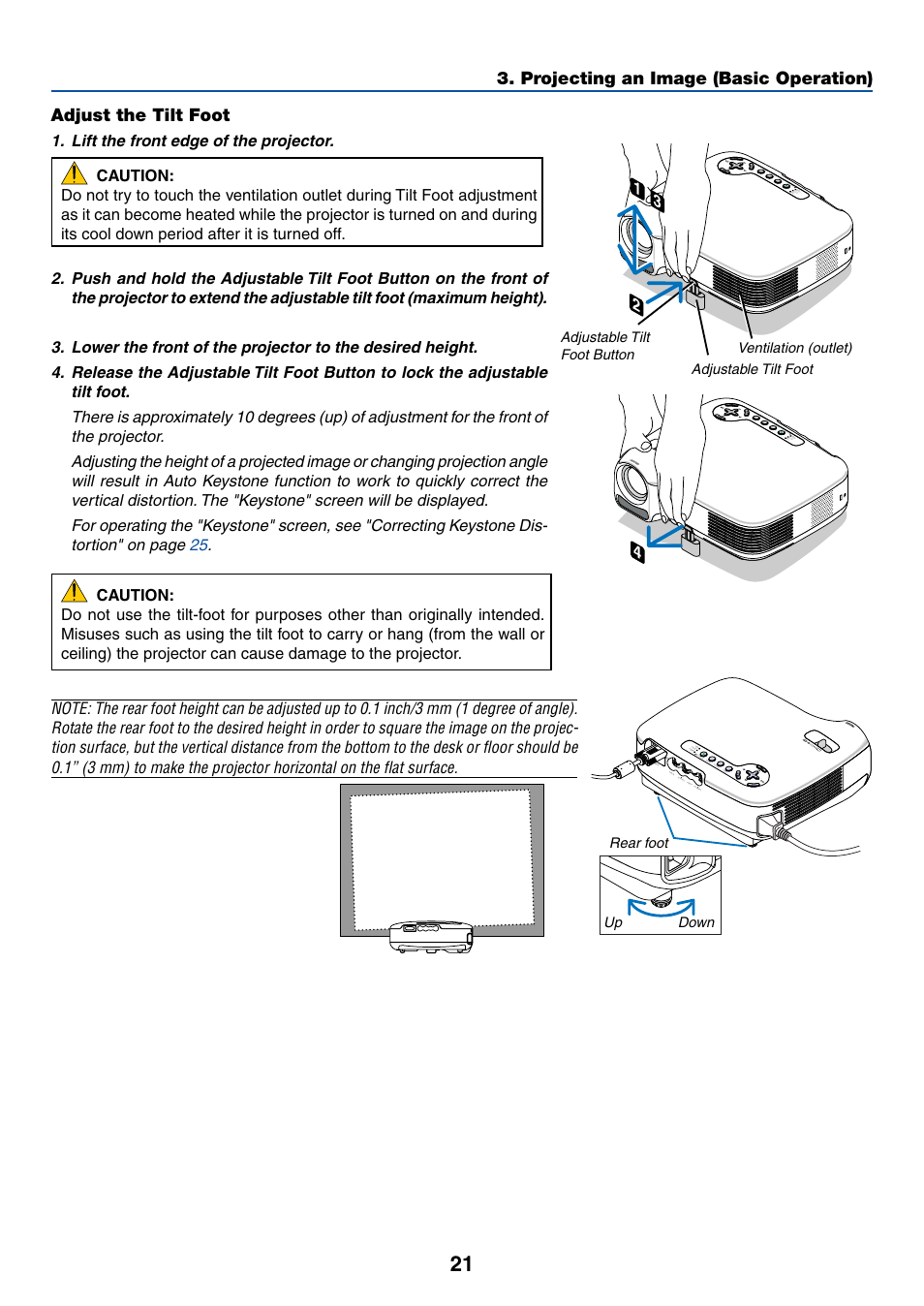 Adjust the tilt foot | Dukane 8762 User Manual | Page 29 / 70