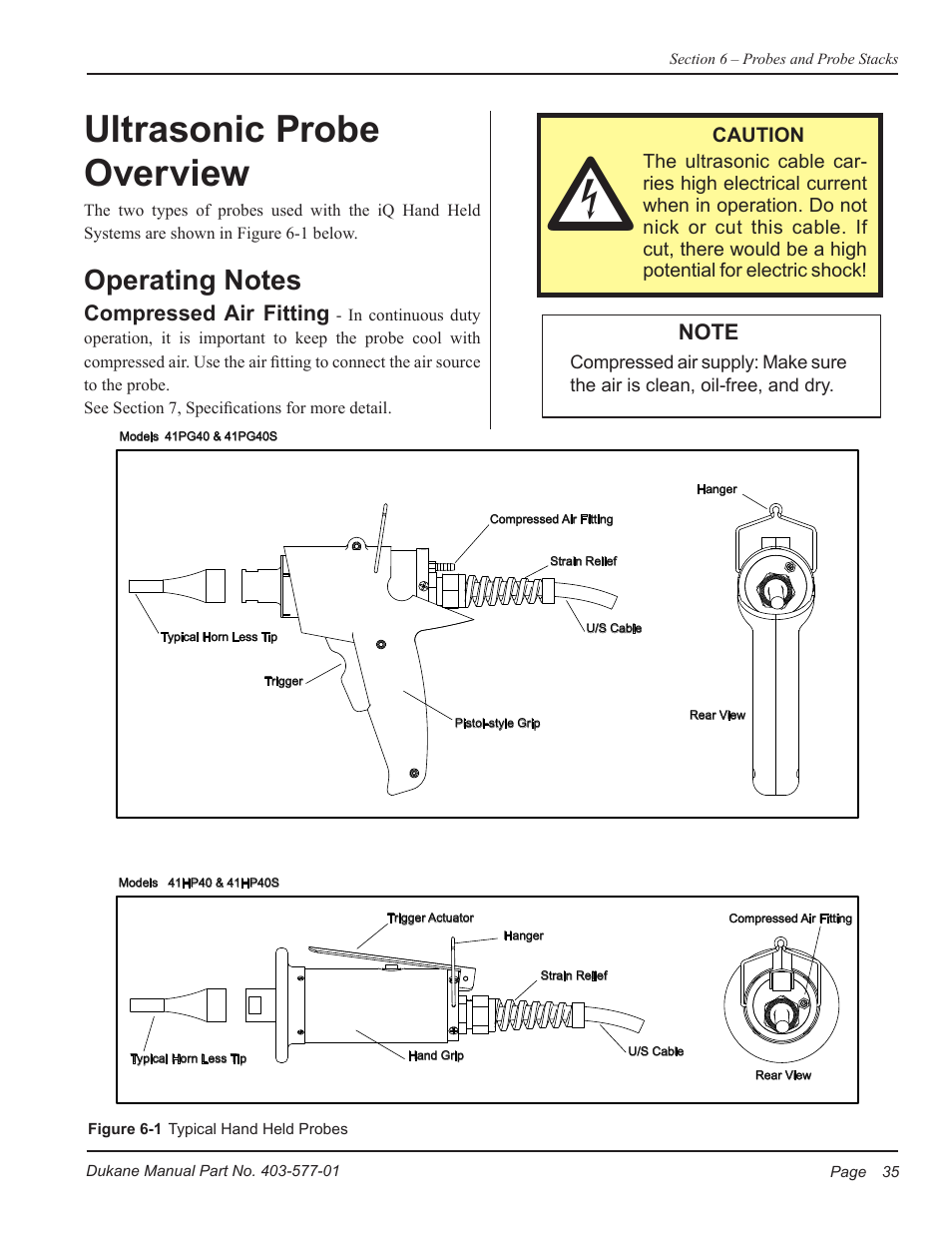 Ultrasonic probe overview | Dukane Ultrasonic Hand Held System iQ Series User Manual | Page 41 / 82