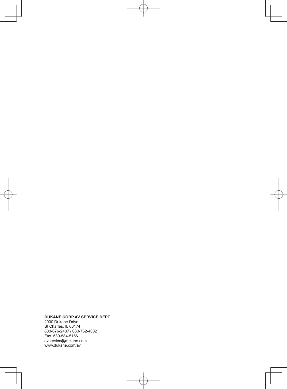 Dukane LCD Data Video Projector MODEL 8788 User Manual | Page 20 / 20