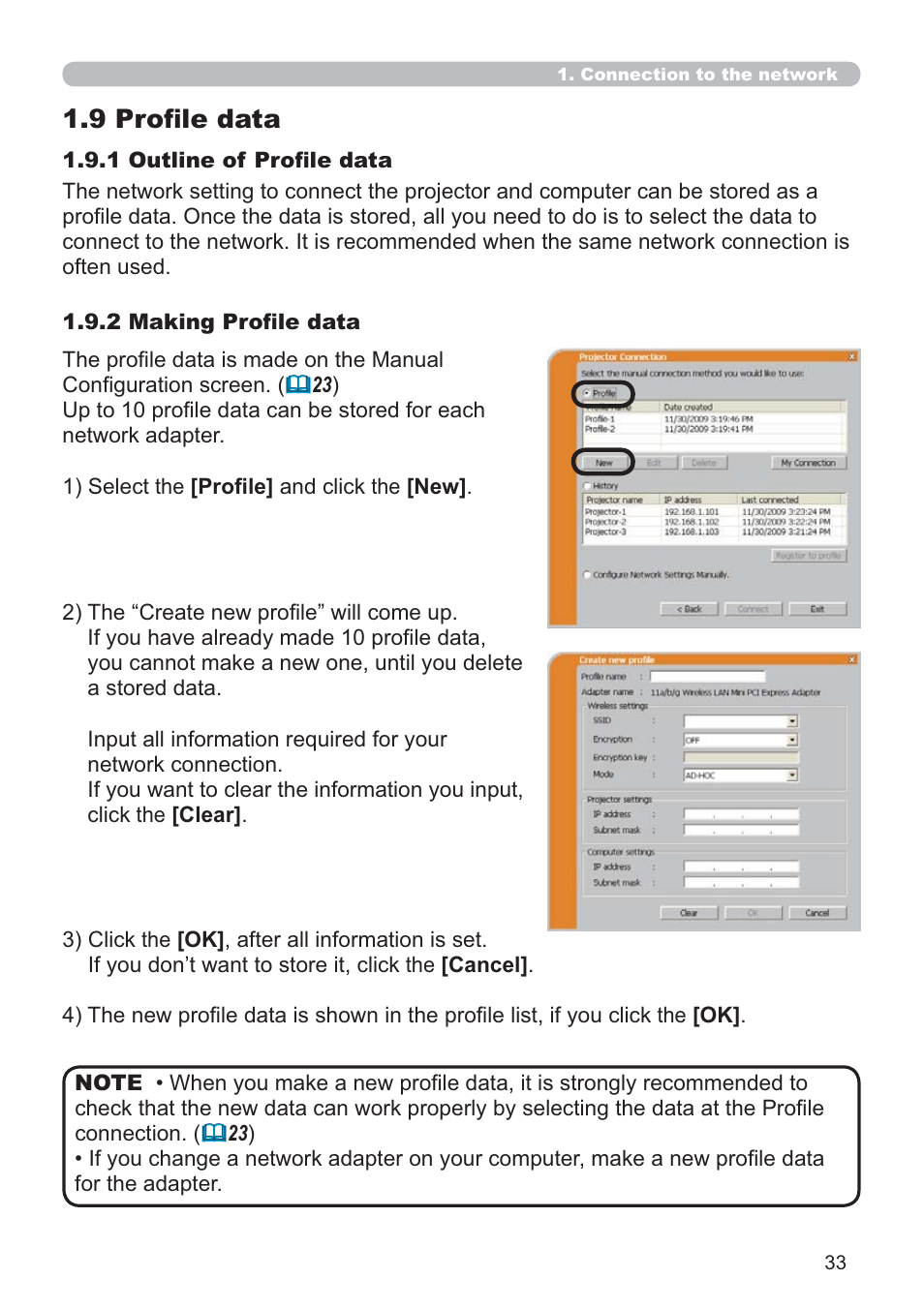 9 proﬁle data | Dukane Data Video 8107HWI User Manual | Page 35 / 94