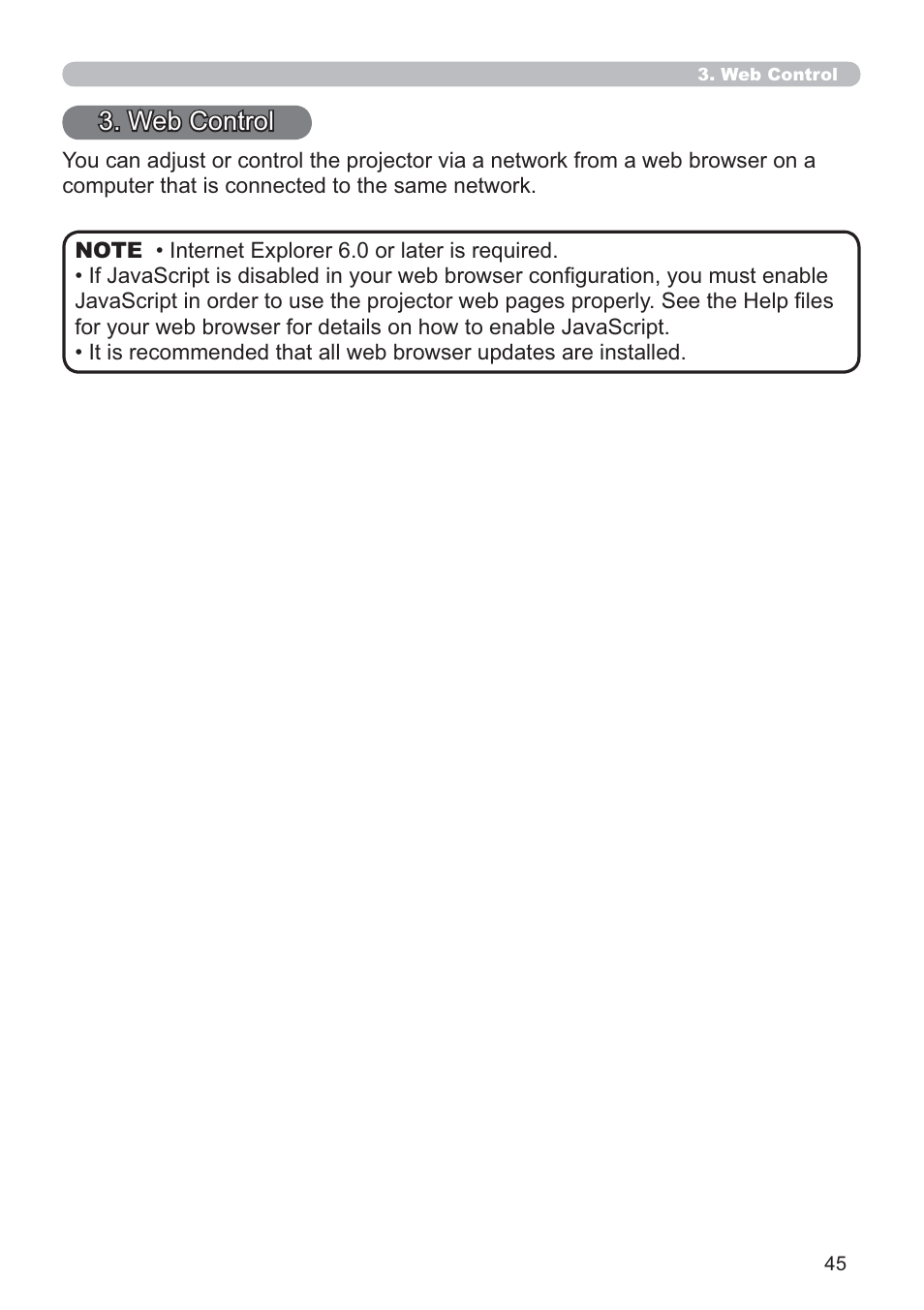 Web control | Dukane Data Video 8107HWI User Manual | Page 47 / 94