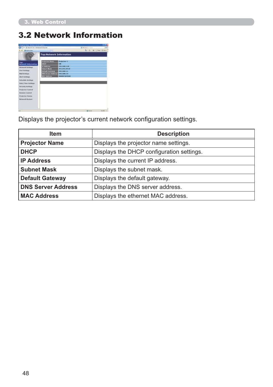 2 network information | Dukane Data Video 8107HWI User Manual | Page 50 / 94