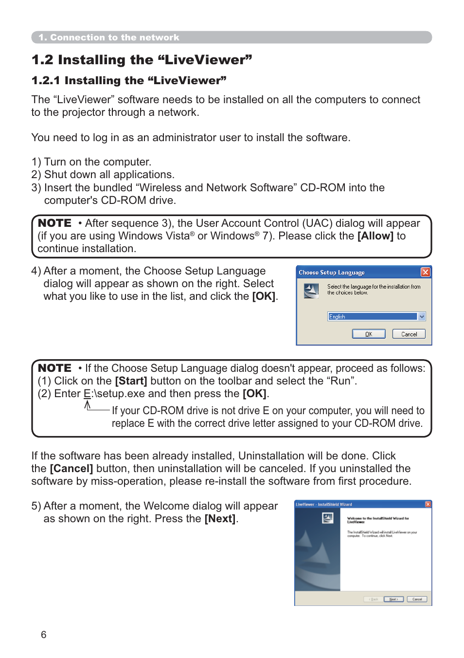 2 installing the “liveviewer | Dukane Data Video 8107HWI User Manual | Page 8 / 94