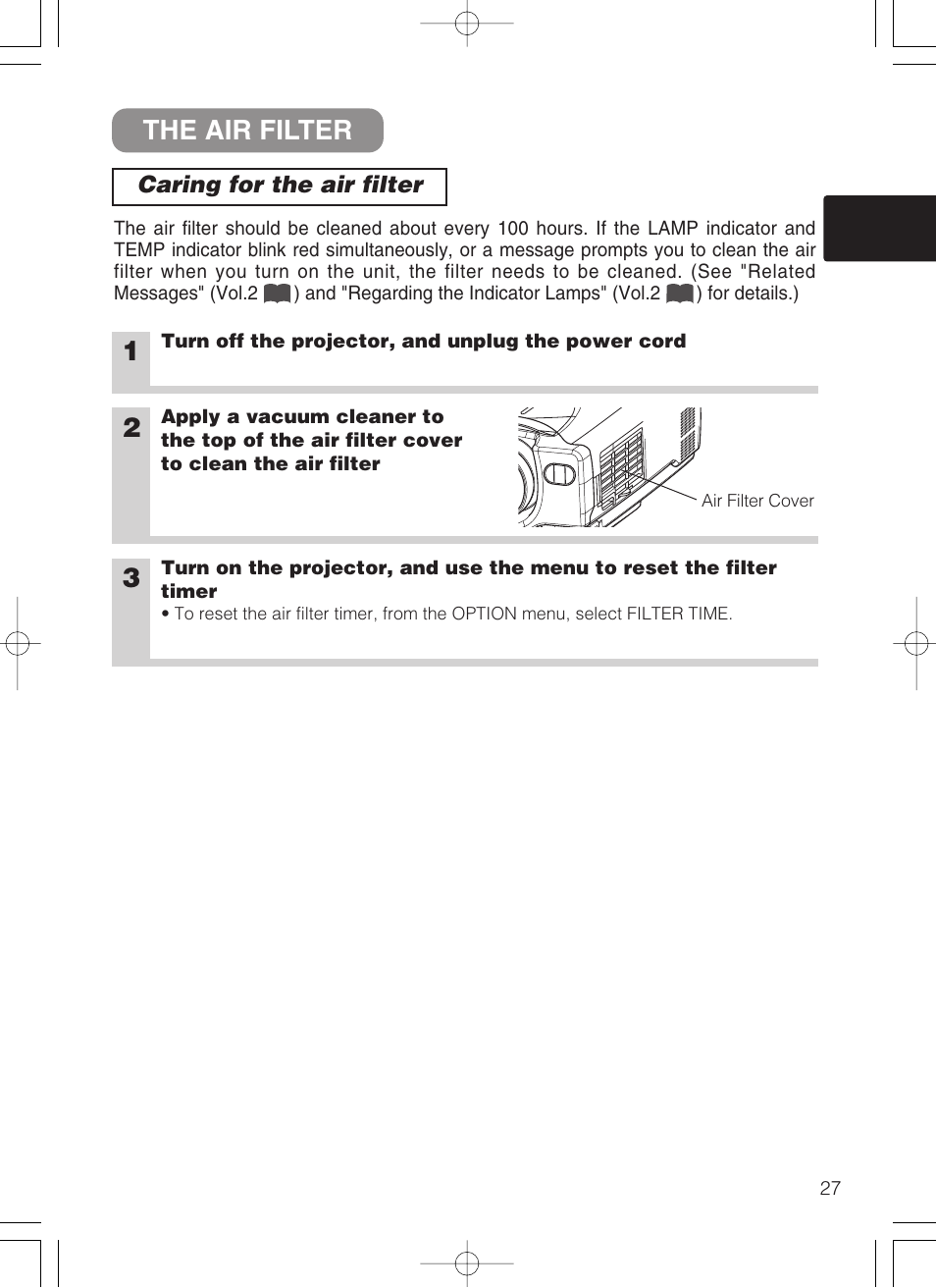 The air filter | Dukane 8062 User Manual | Page 28 / 60