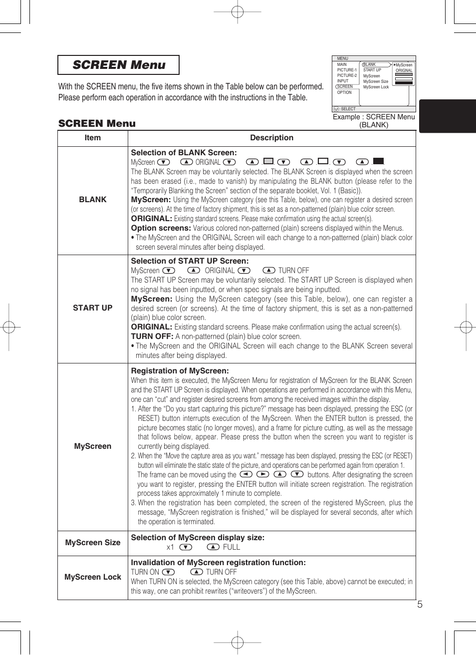 Screen menu, 5screen menu | Dukane 8062 User Manual | Page 35 / 60