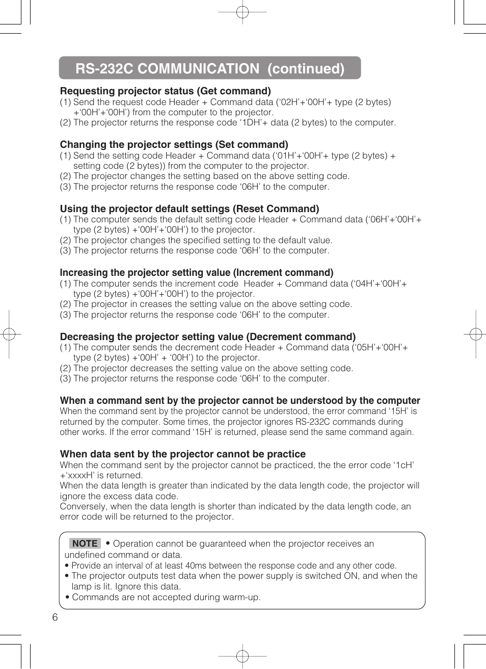 Rs-232c communication (continued) | Dukane 8062 User Manual | Page 47 / 60