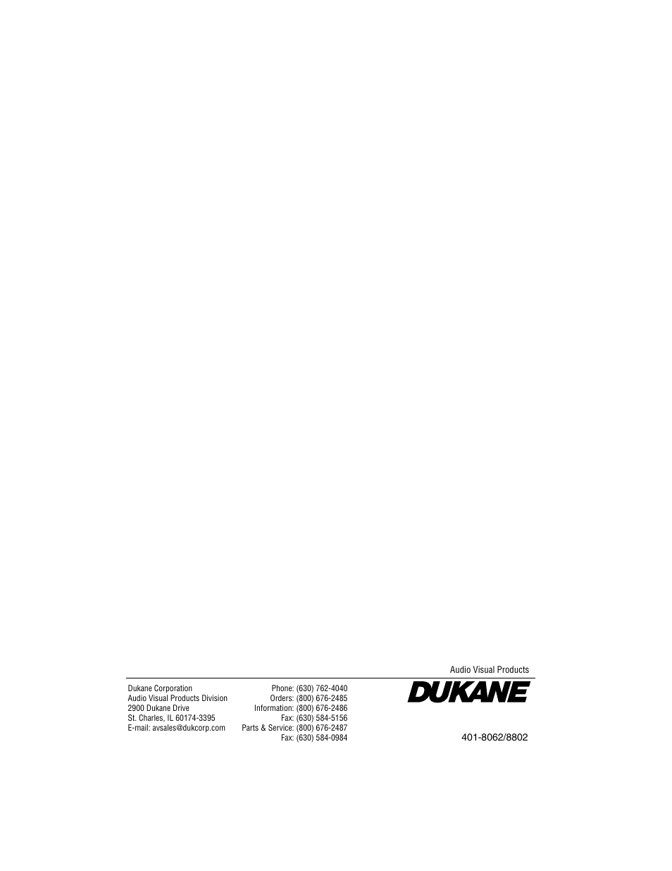 Dukane 8062 User Manual | Page 60 / 60
