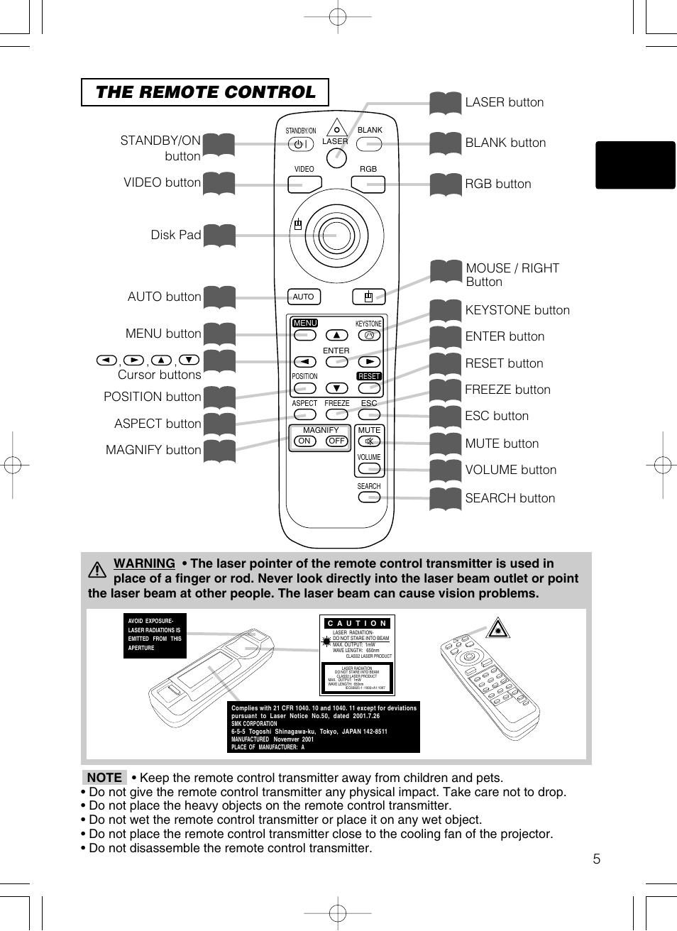 The remote control | Dukane 28A8801A User Manual | Page 13 / 62