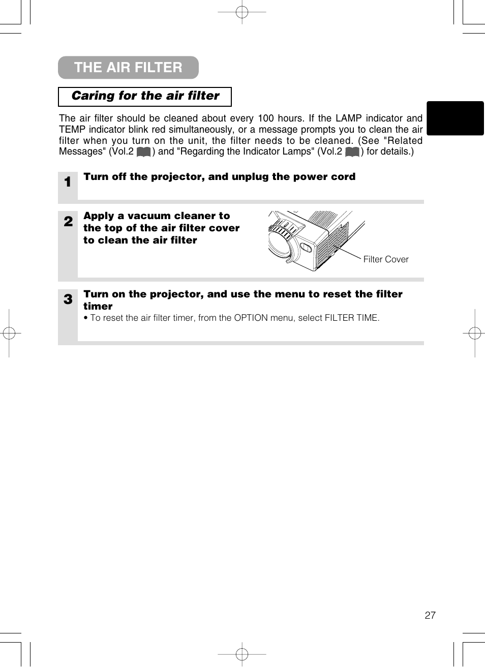 The air filter | Dukane 28A8801A User Manual | Page 35 / 62