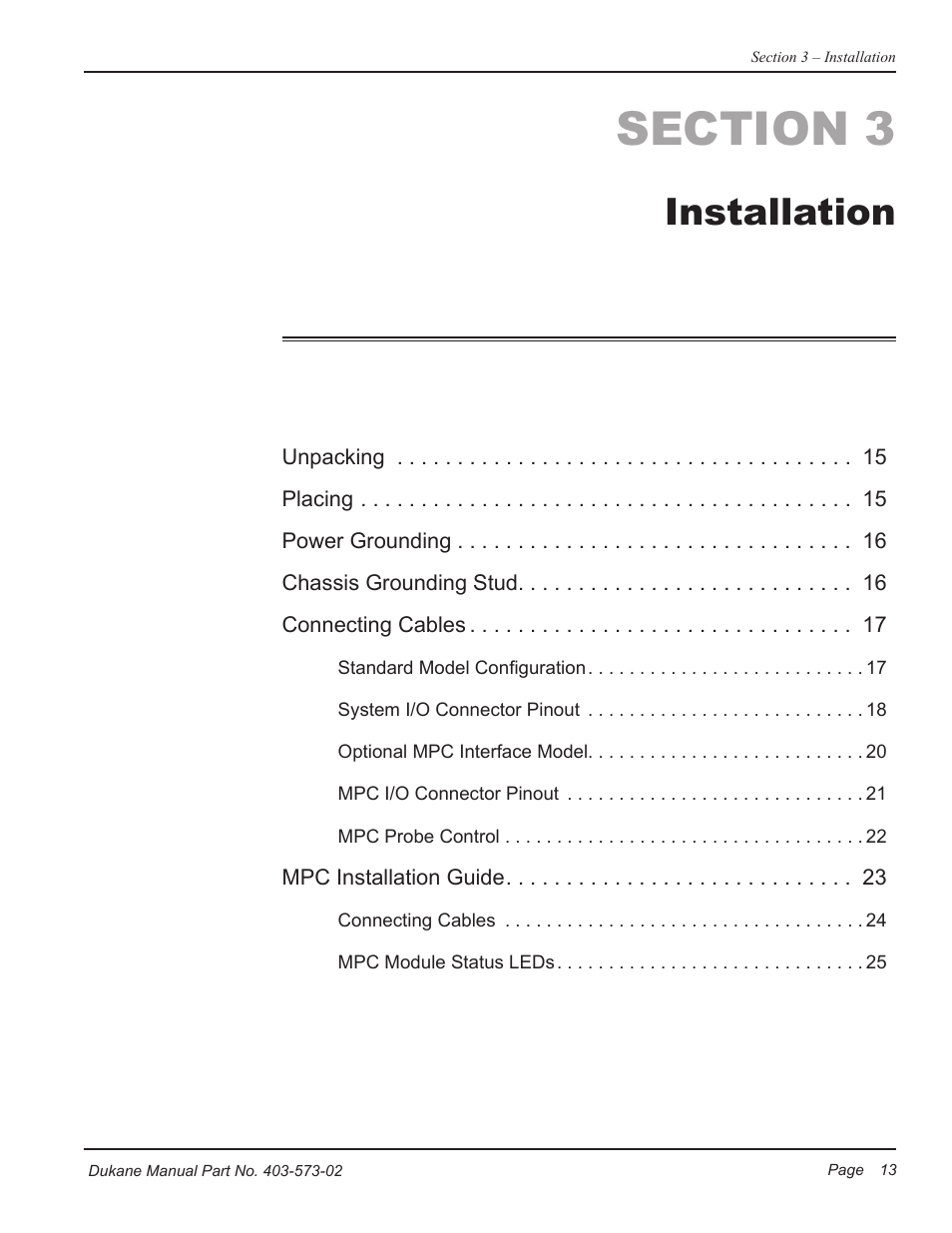 Installation | Dukane ULTRASONIC GENERATOR/POWER SUPPLY 403-573-02 User Manual | Page 19 / 58