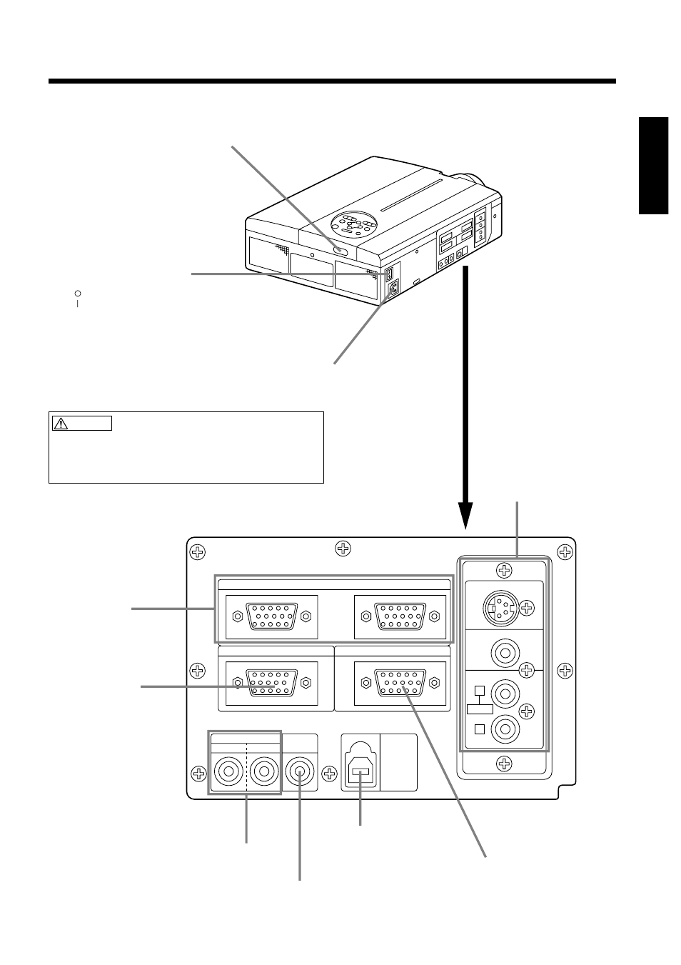 Names and functions of each part (continued), Connecting to the ac in jack, Caution | Dukane 28A8800A User Manual | Page 11 / 38