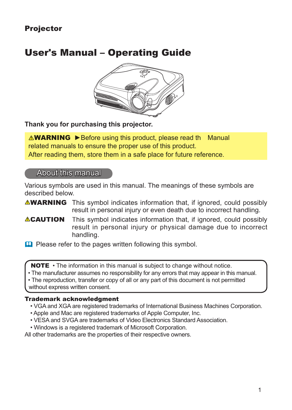 User's manual – operating guide, About this manual | Dukane 8914 User Manual | Page 3 / 68