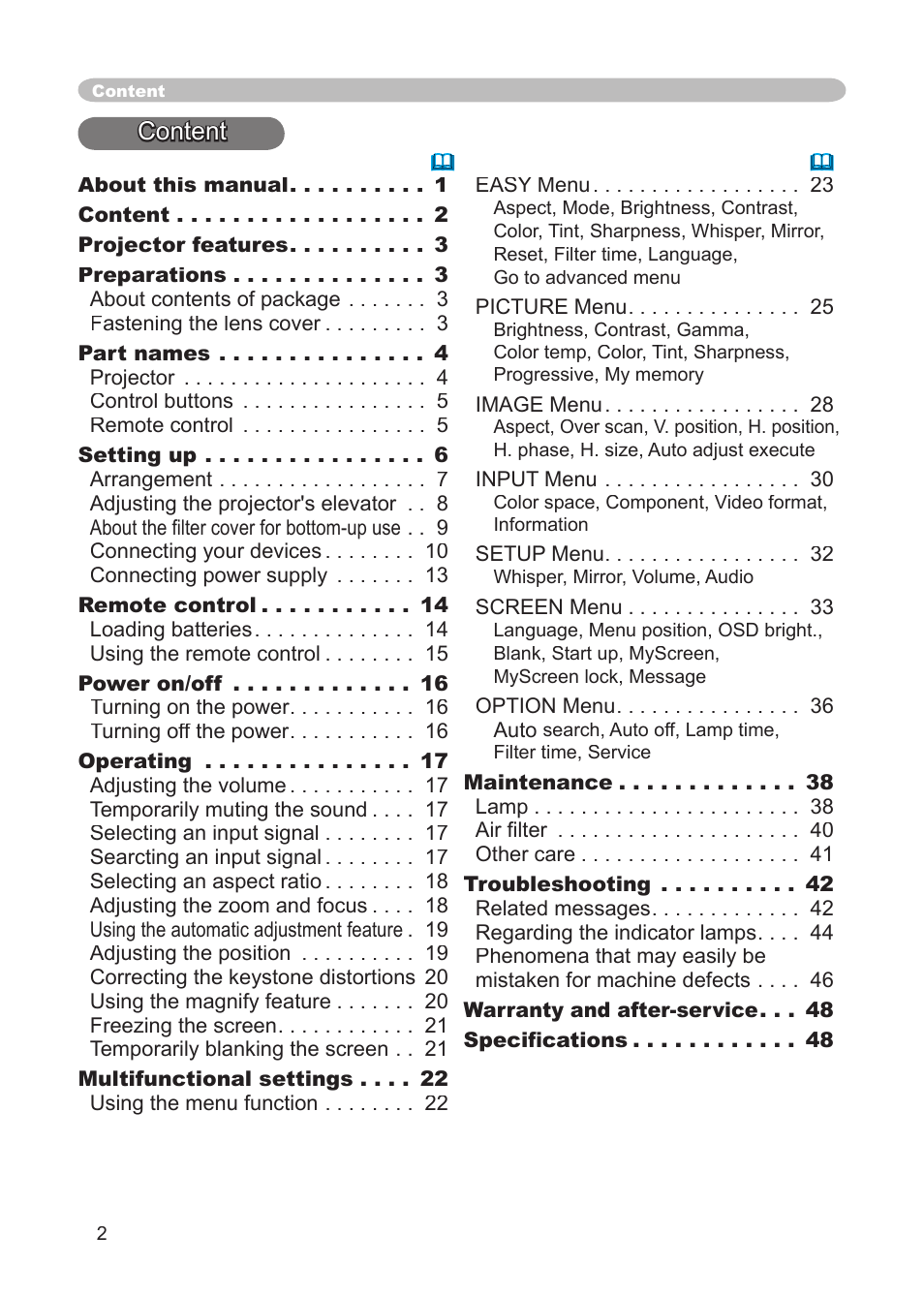 Content | Dukane 8914 User Manual | Page 4 / 68