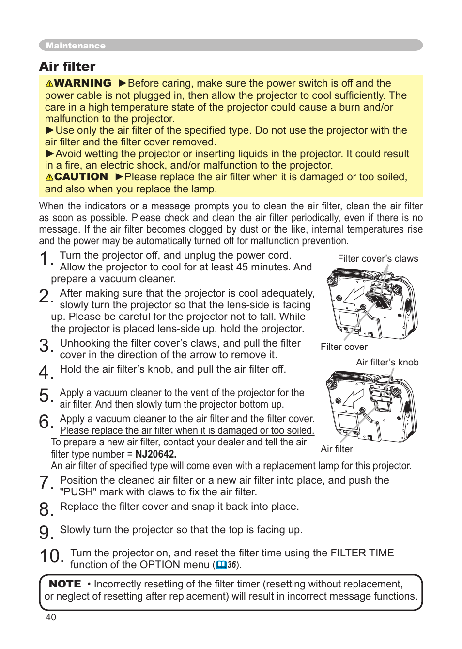 Air ﬁ lter | Dukane 8914 User Manual | Page 42 / 68