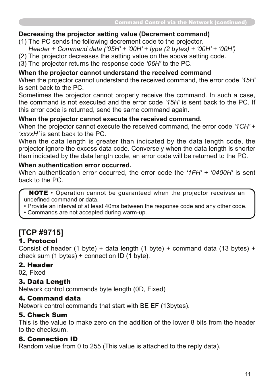 Tcp #9715 | Dukane Projector 9136 User Manual | Page 11 / 24