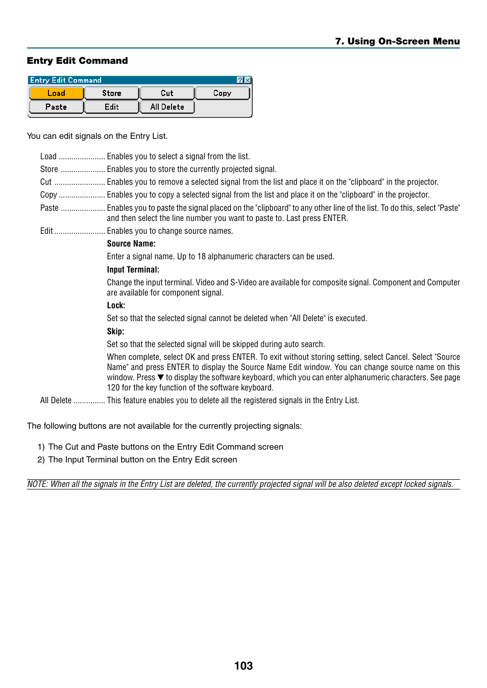 Entry edit command | Dukane 8768 User Manual | Page 103 / 122