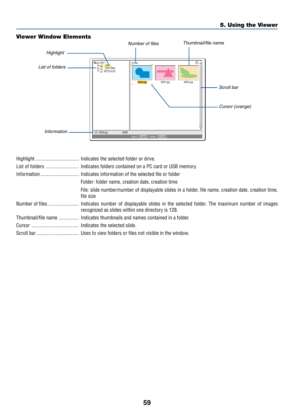 Viewer window elements, Using the viewer | Dukane 8768 User Manual | Page 59 / 122