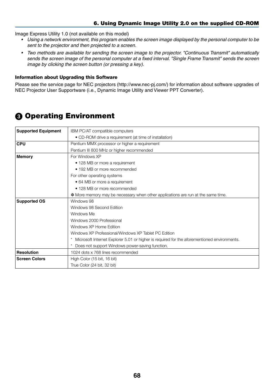 3) operating environment, ᕣ operating environment | Dukane 8768 User Manual | Page 68 / 122