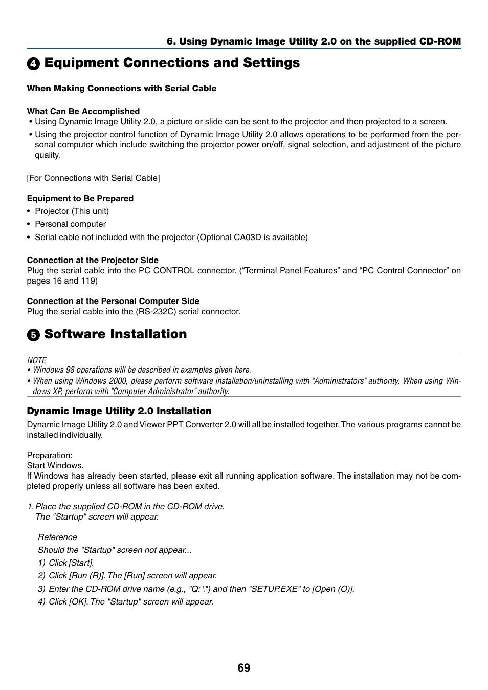 4) equipment connections and settings, 5) software installation, ᕤ equipment connections and settings | ᕥ software installation | Dukane 8768 User Manual | Page 69 / 122