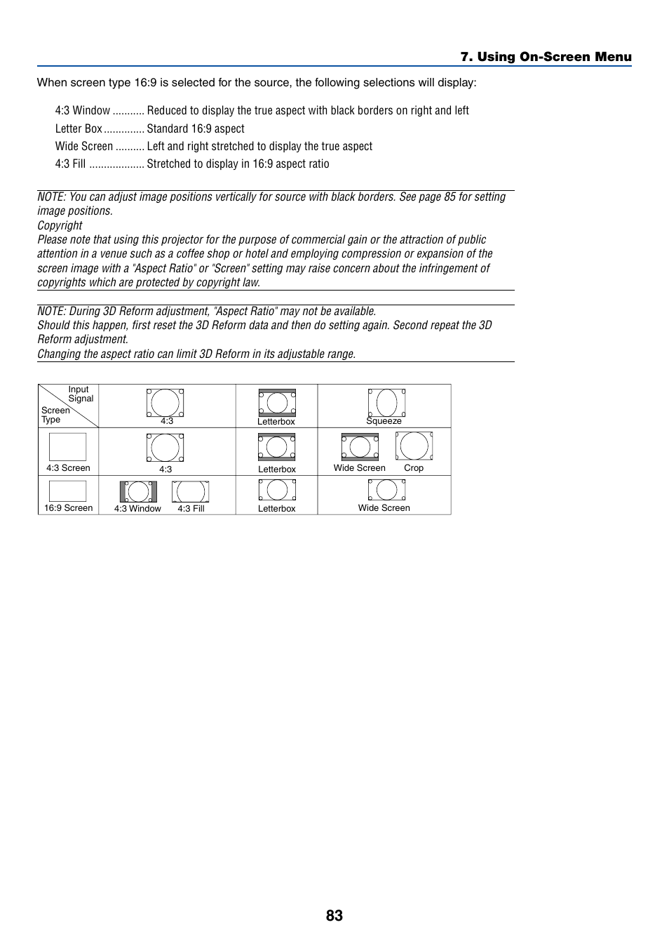 Using on-screen menu | Dukane 8768 User Manual | Page 83 / 122