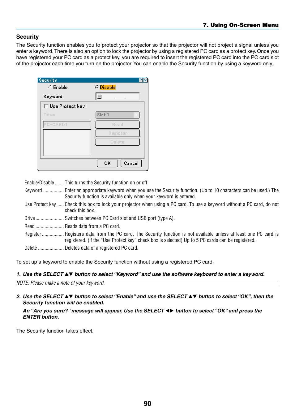 Security | Dukane 8768 User Manual | Page 90 / 122