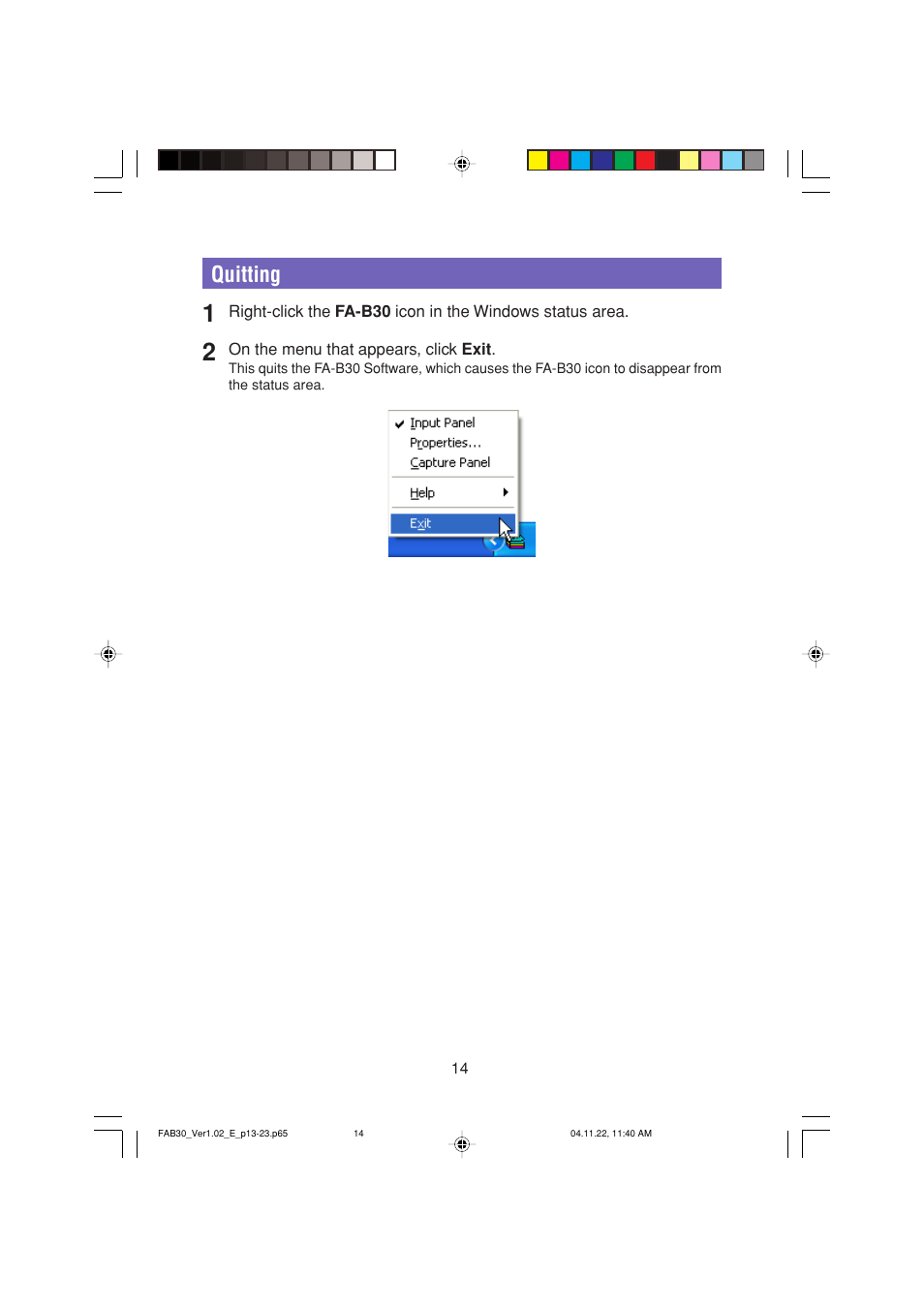 Quitting | Casio CW-L300 User Manual | Page 14 / 68