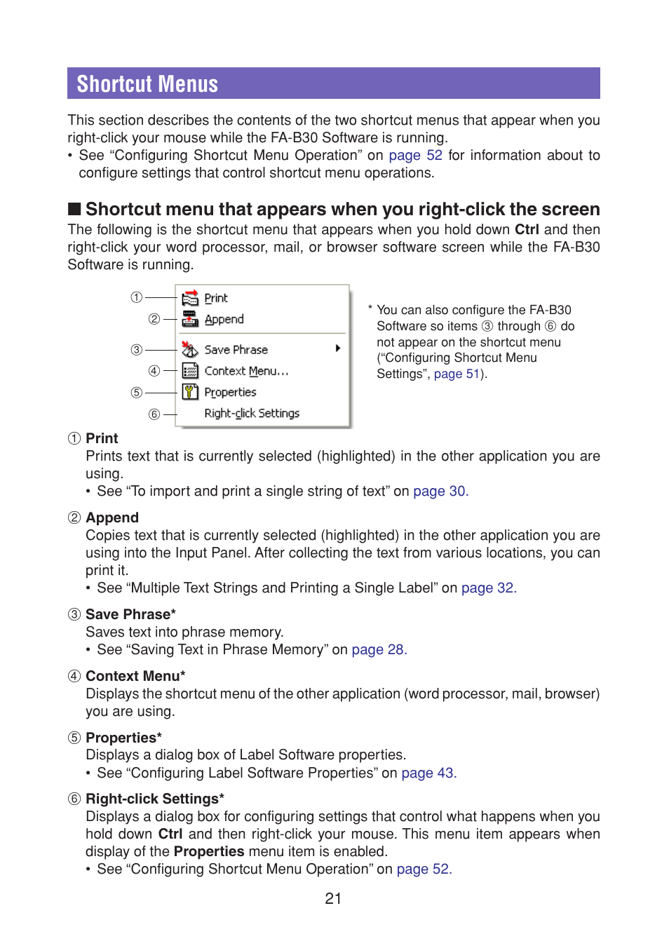 Shortcut menus | Casio CW-L300 User Manual | Page 21 / 68