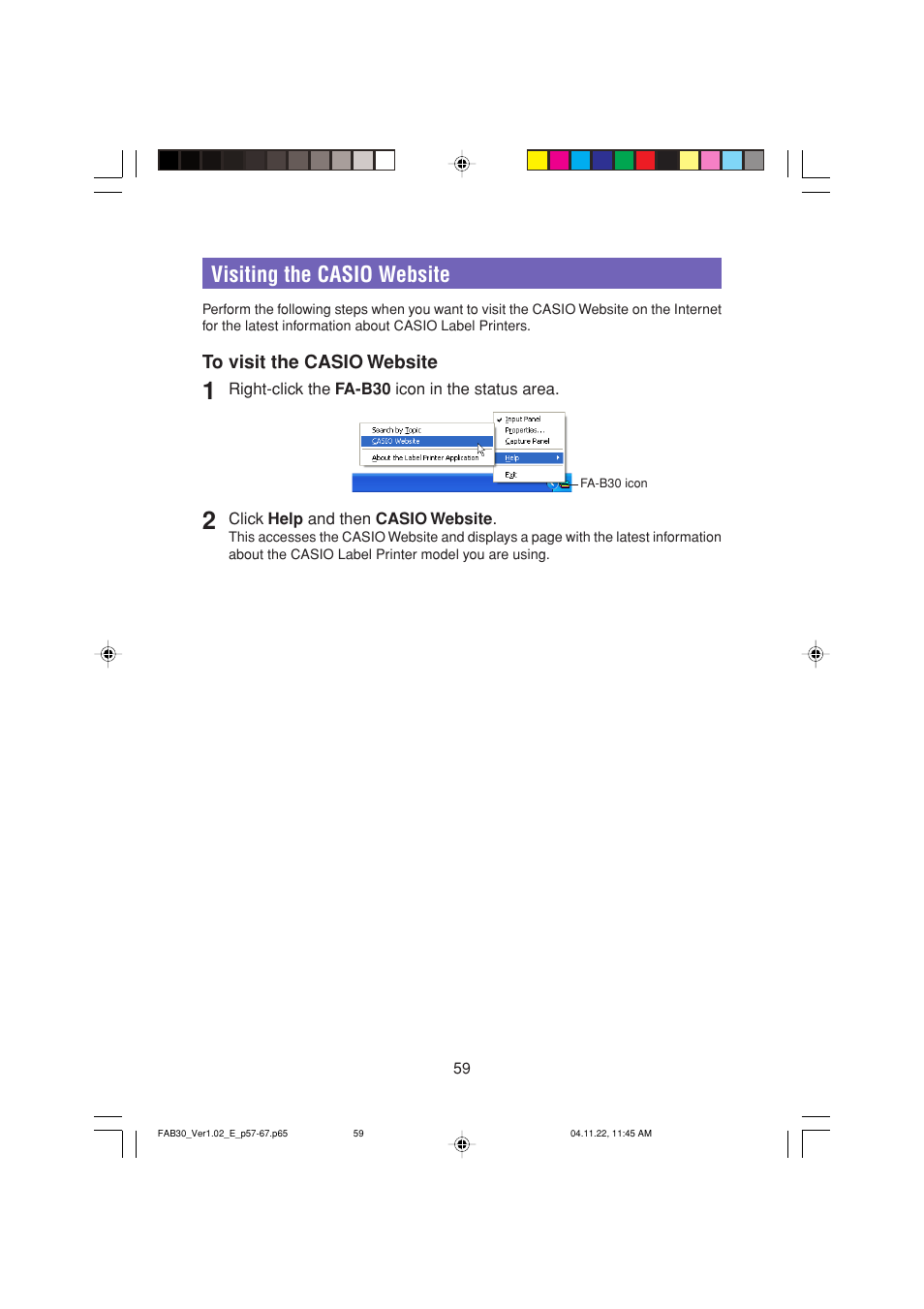Visiting the casio website | Casio CW-L300 User Manual | Page 59 / 68
