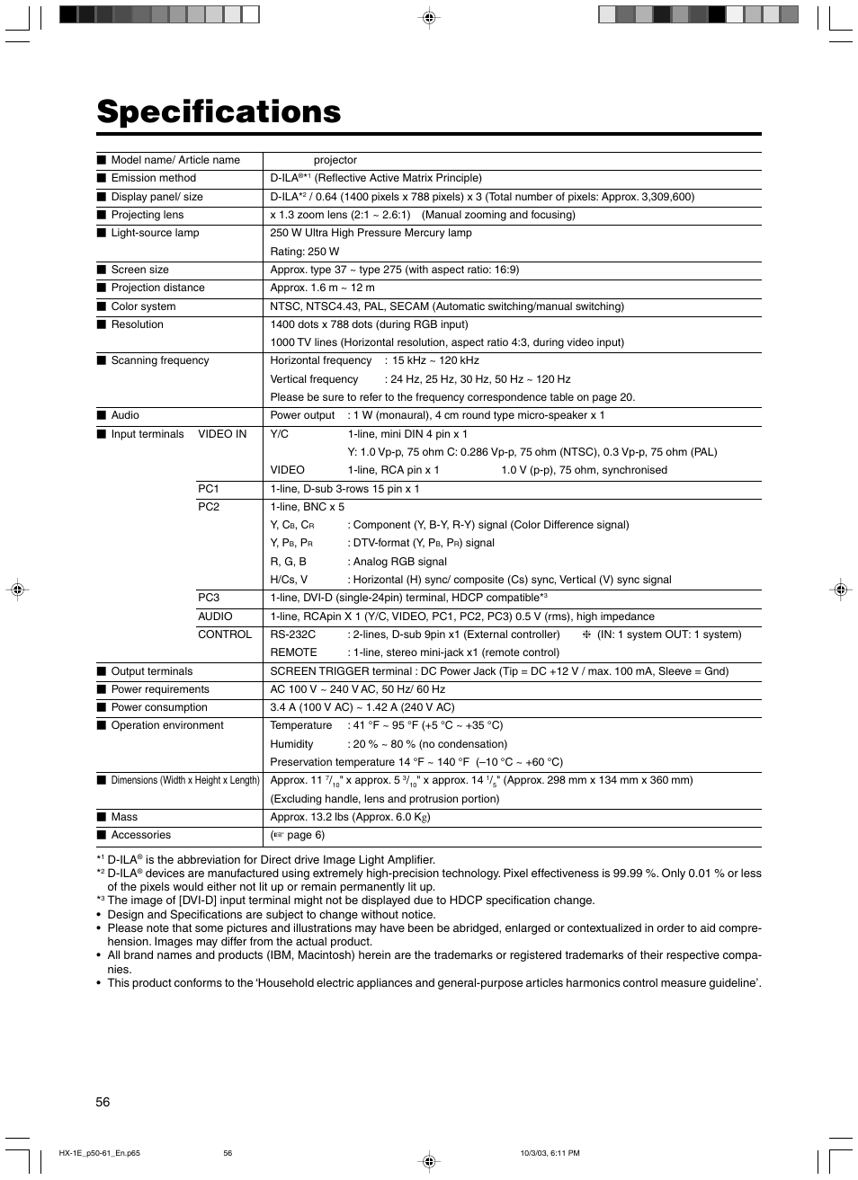 Specifications | Dukane 9100HC User Manual | Page 56 / 62