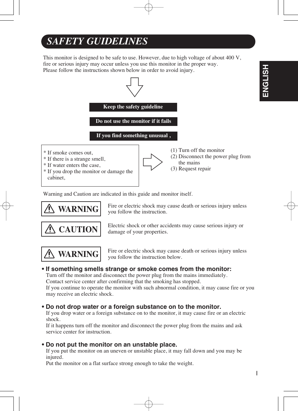 Safety guidelines, Warning caution, Warning | English | Dukane P42 User Manual | Page 3 / 42