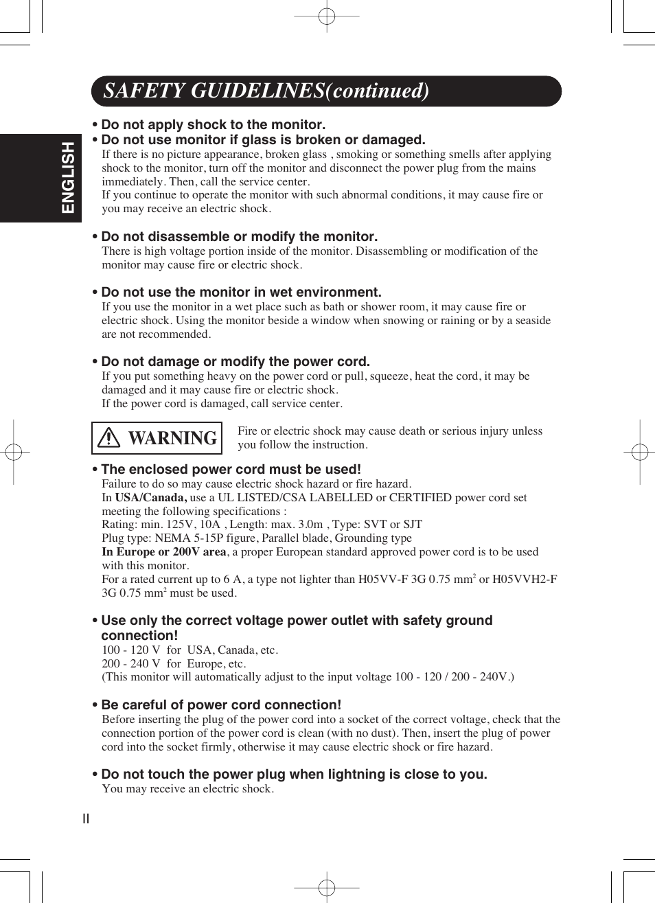 Safety guidelines(continued), Warning, English | Dukane P42 User Manual | Page 4 / 42