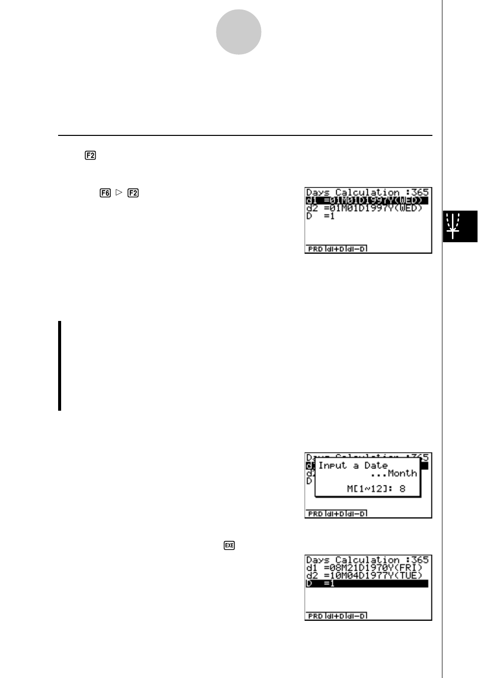 Day/date calculations | Casio ALGEBRA FX2.0 Financial User Manual | Page 18 / 27