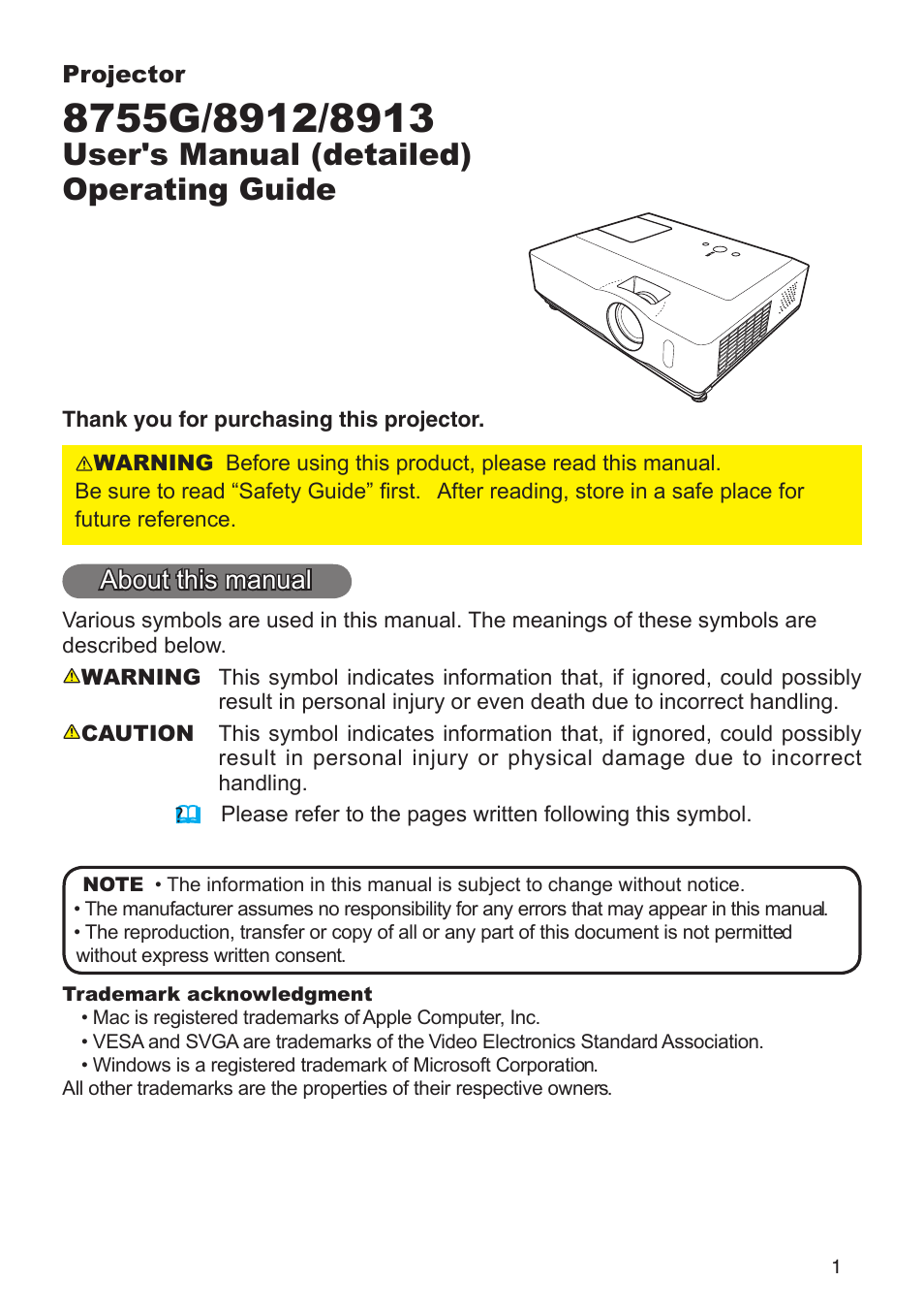 User's manual (detailed) operating guide, About this manual | Dukane 8912 User Manual | Page 2 / 88