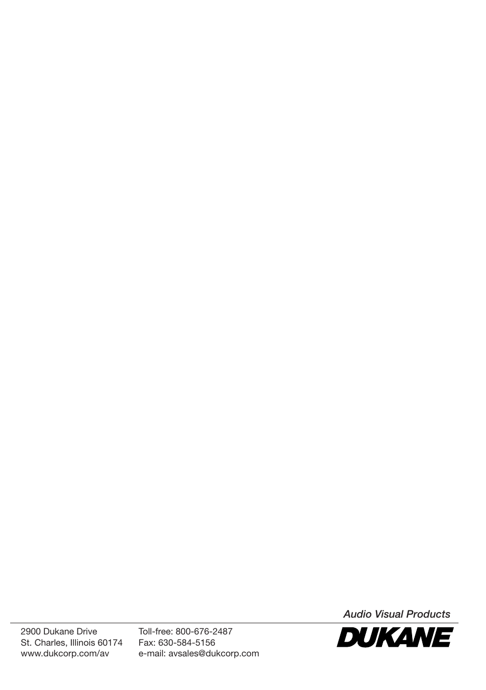 Audio visual products | Dukane 8912 User Manual | Page 88 / 88