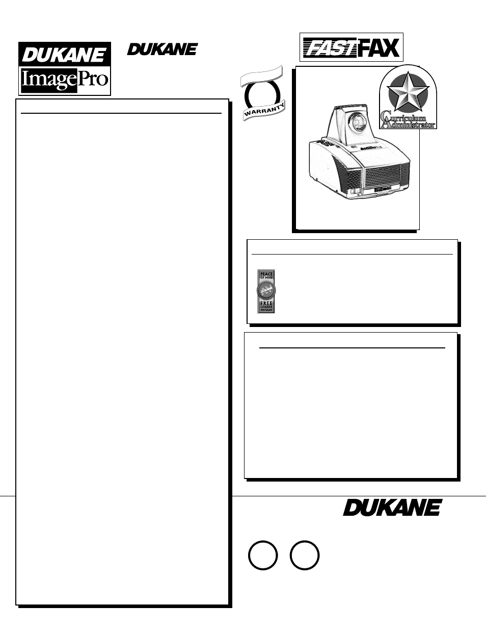 Audio visual products, Specifications | Dukane ImagePro 28A7200A User Manual | Page 2 / 2