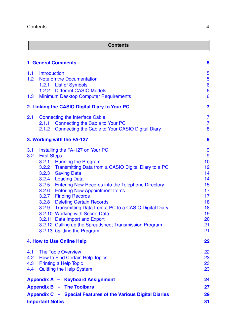 Casio FA-127 v1.5 User Manual | Page 4 / 31