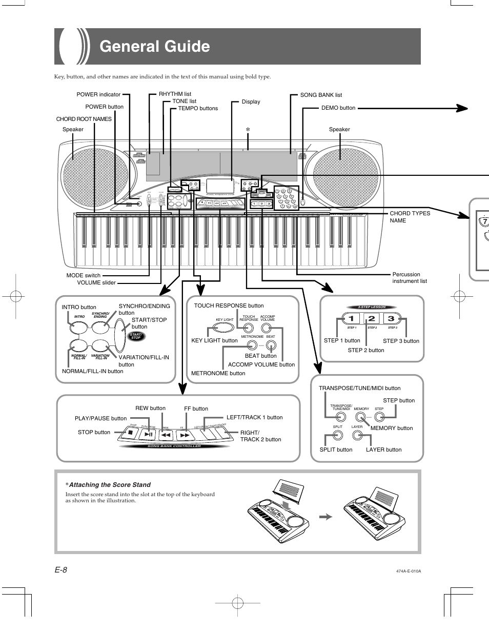 Casio LK-50 General Guide User Manual | 2 pages