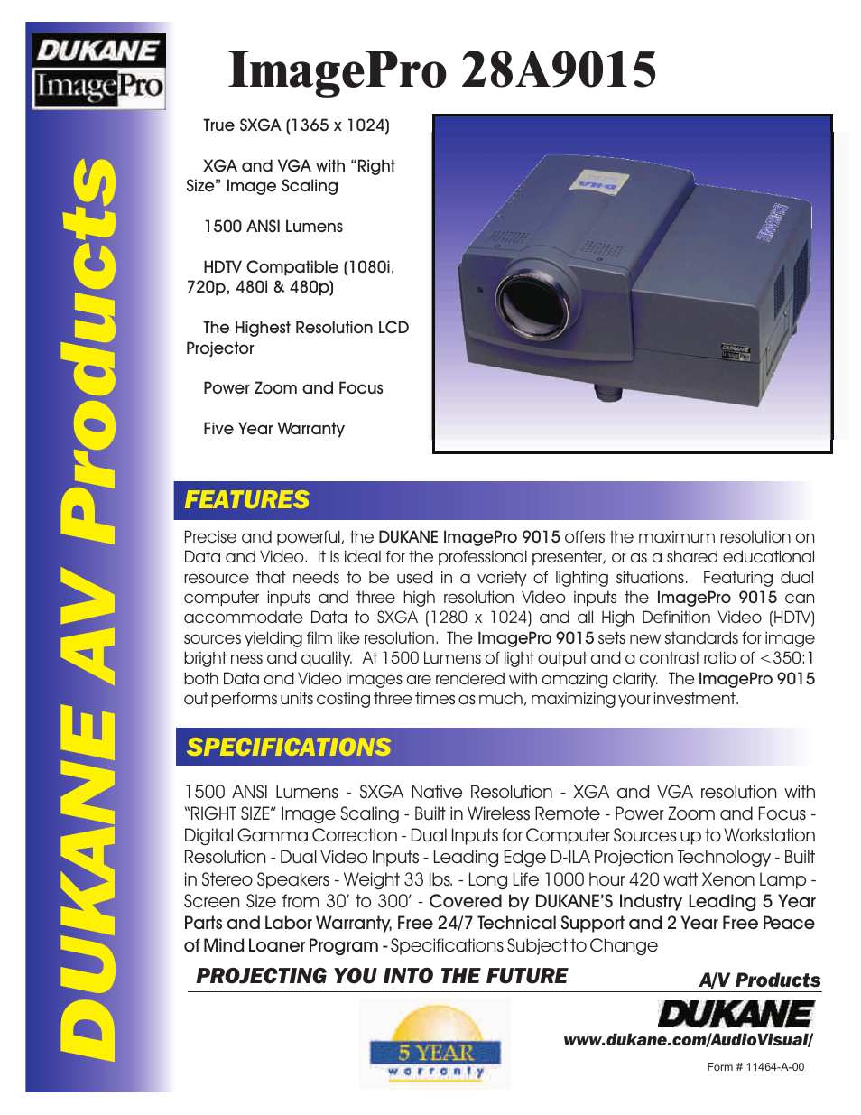 Dukane ImagePro 28A9015 User Manual | 2 pages