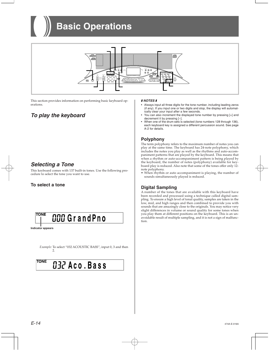 Casio LK-50 Basic Operations User Manual | 2 pages