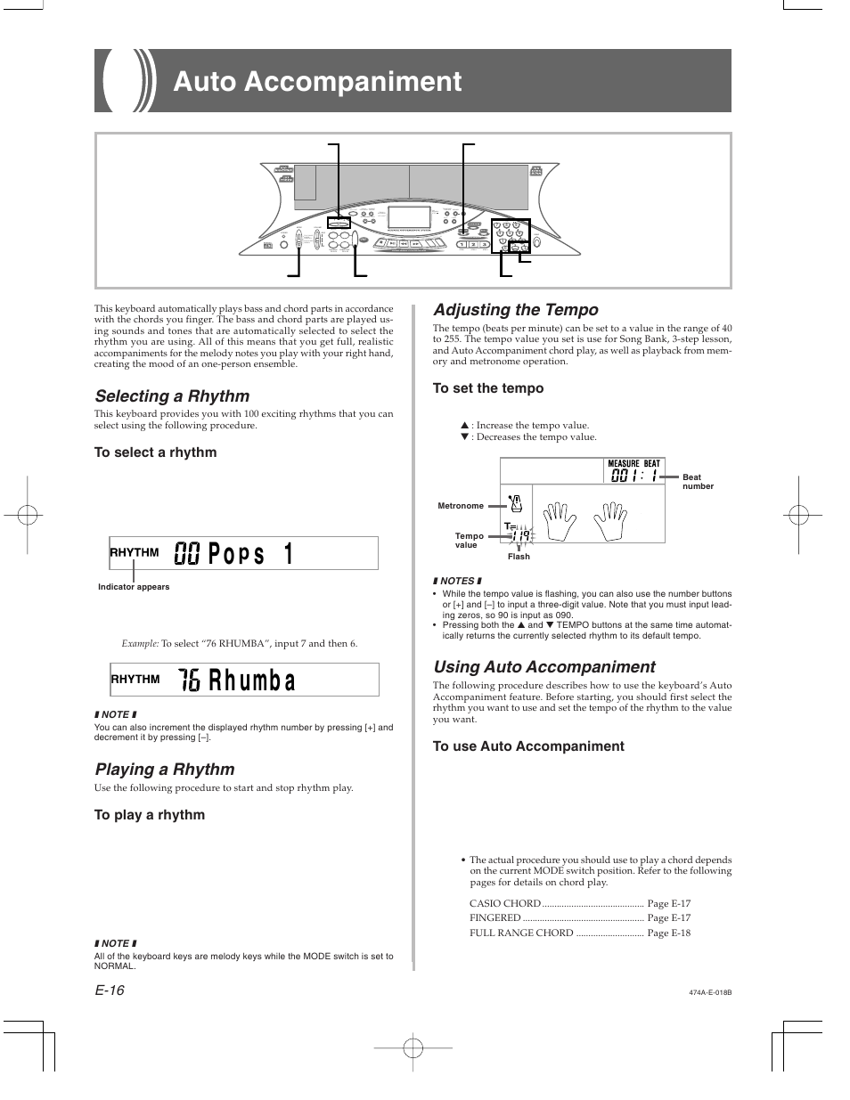 Casio LK-50 Auto Accompaniment User Manual | 4 pages