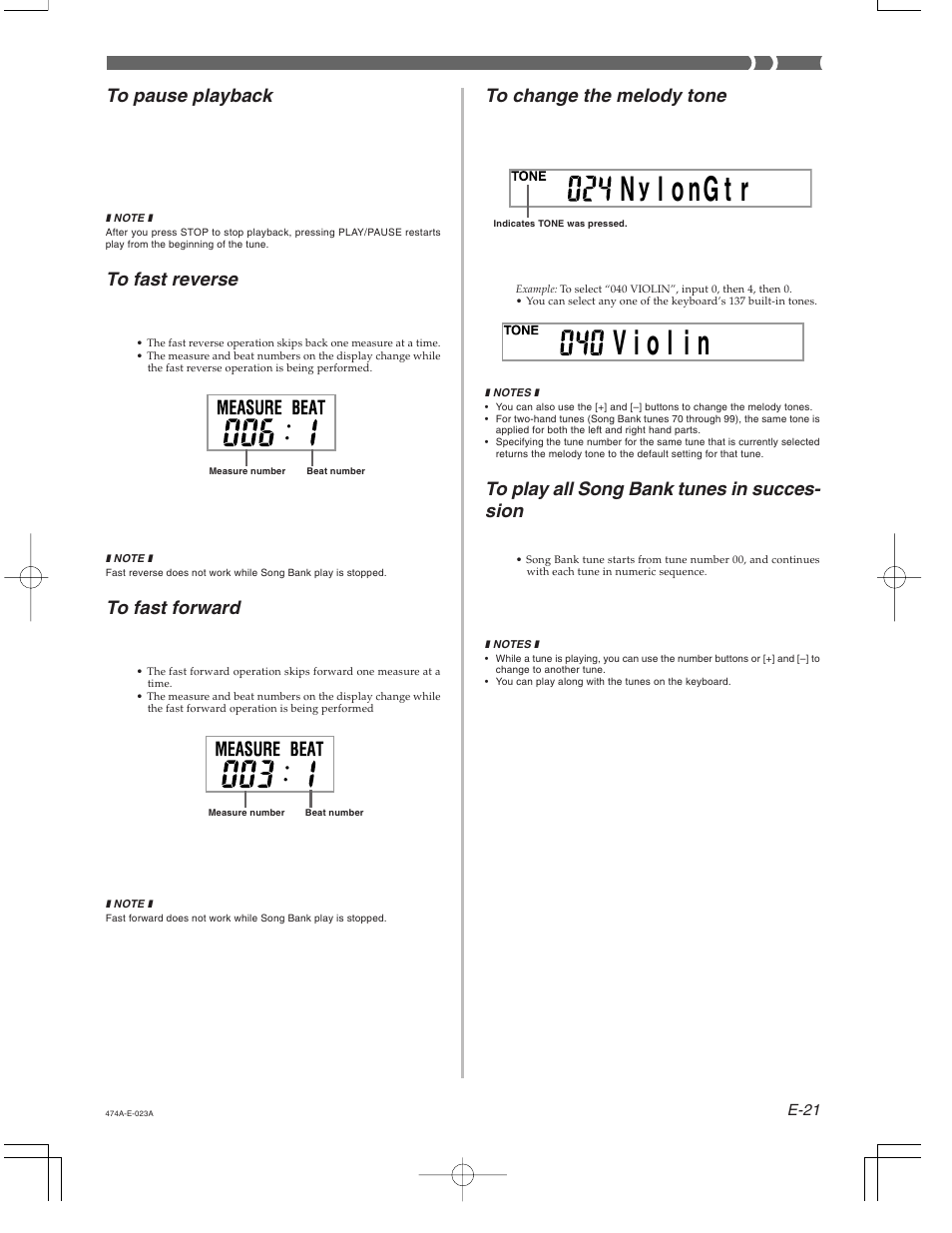 Casio LK-50 Song Bank User Manual | Page 2 / 2