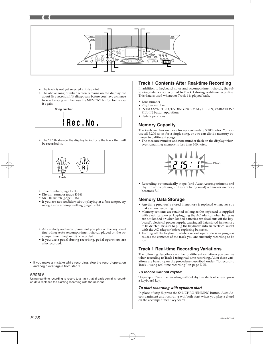 Rn . c e 1 o | Casio LK-50 Memory Function User Manual | Page 2 / 7