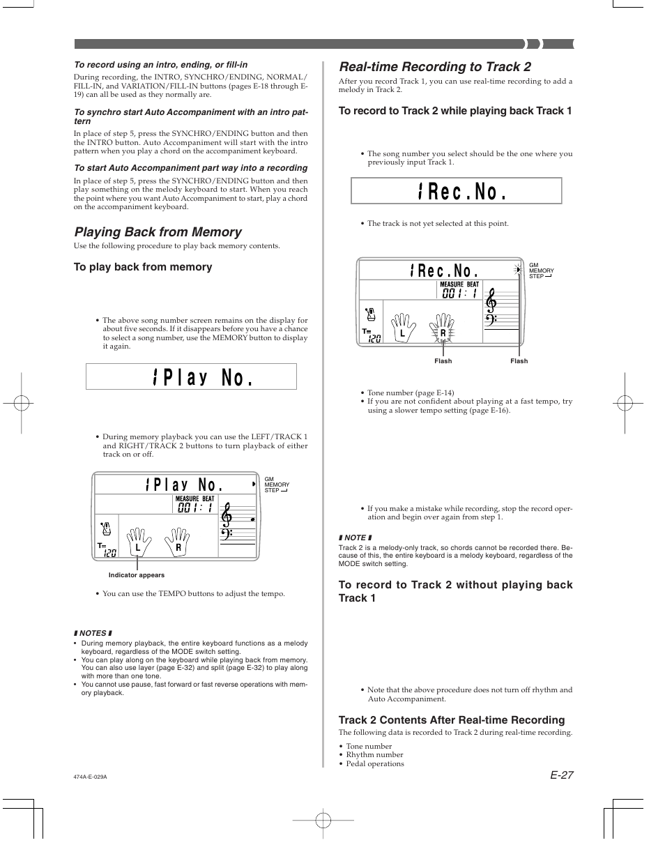 Rn . c e 1 o, P l n o, R e c no . h | Casio LK-50 Memory Function User Manual | Page 3 / 7