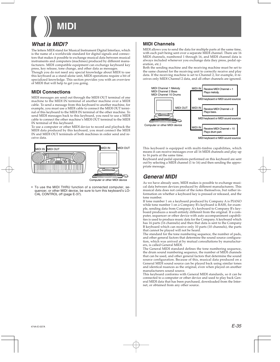 Casio LK-50 MIDI User Manual | 5 pages